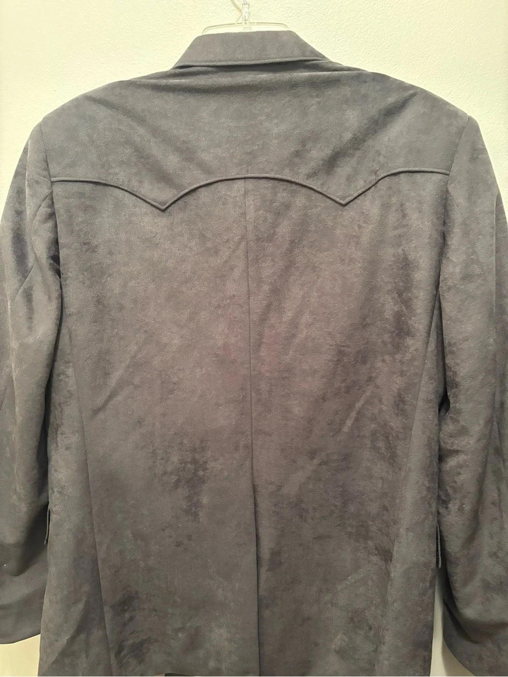 Pagano West USA Cowboy Western Blazer Jacket Rockabilly Faux Suede Gray Size 42